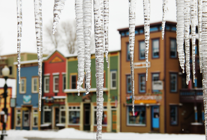 aspen in winter colorado town