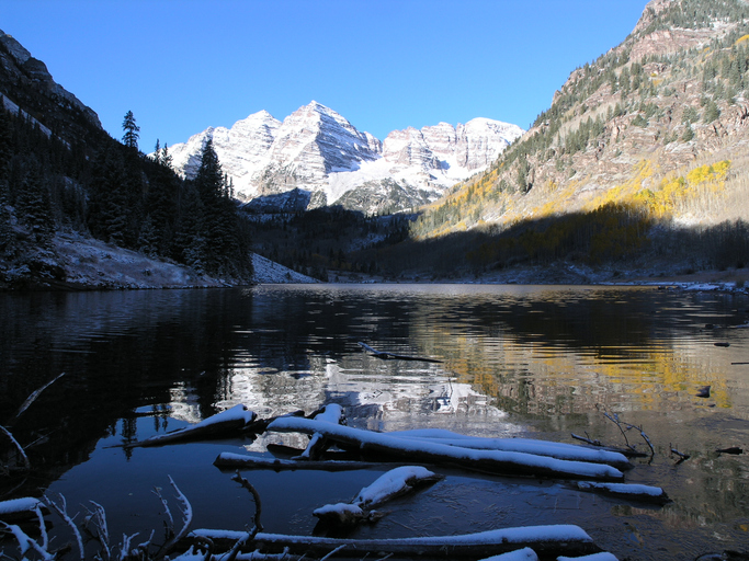 Maroon bells in winter season